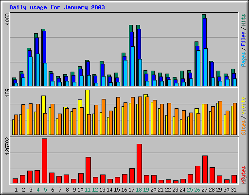 Daily usage for January 2003