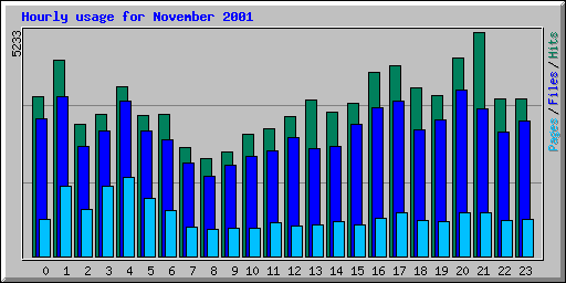 Hourly usage for November 2001