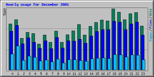 Hourly usage for December 2001