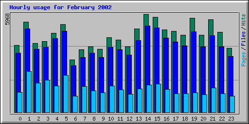 Hourly usage for February 2002
