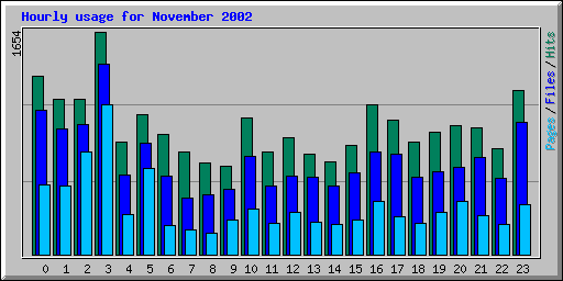 Hourly usage for November 2002