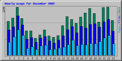 Hourly usage for December 2002